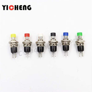Planet Gates 200001056 Color mixing / PBS-110 NO 6pcs Small Round Button PBS-110/NO PBS-111/NC 2 Foot Self-resetting No Lock Switch Button Switch 7MM Miniature Color Mixing