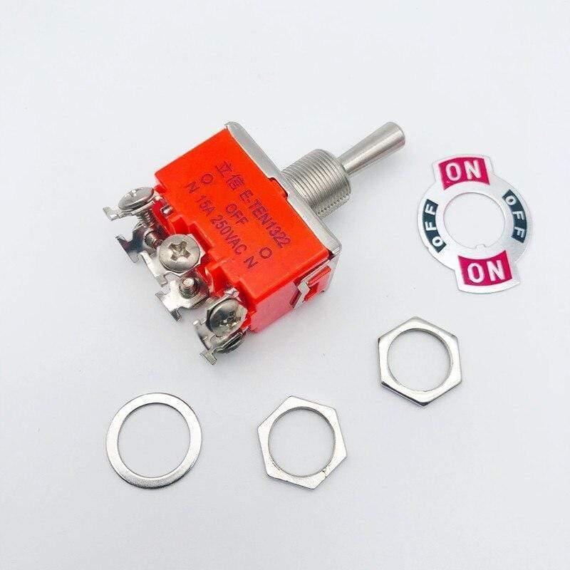Planet Gates 200001056 E-TEN1322 Micro Switch 15A/250V 6 Pin Waterproof Switch Cap On-Off-On Miniature Toggle Switches Orange 1PCS (E-TEN1322)