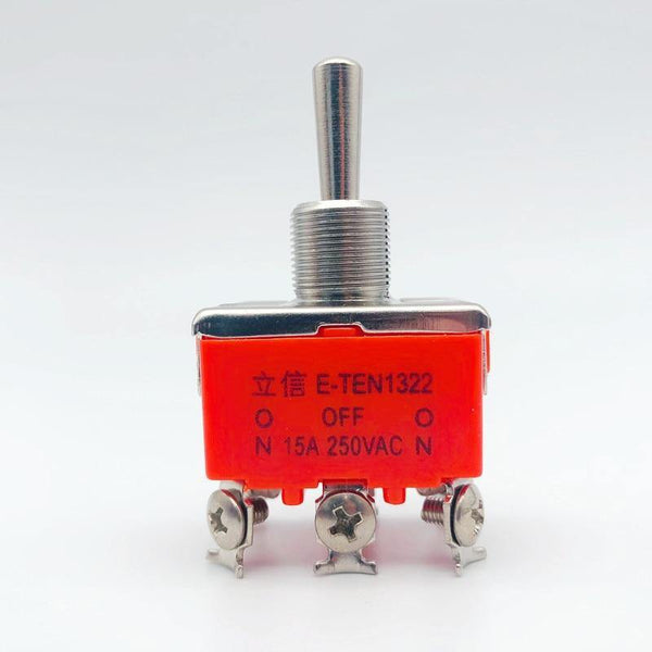 Planet Gates 200001056 E-TEN1322 Micro Switch 15A/250V 6 Pin Waterproof Switch Cap On-Off-On Miniature Toggle Switches Orange 1PCS (E-TEN1322)