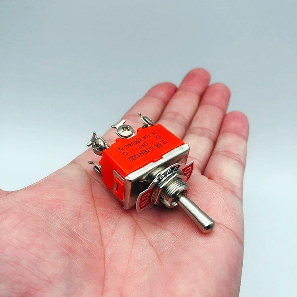 Planet Gates 200001056 E-TEN1322 Micro Switch 15A/250V 6 Pin Waterproof Switch Cap On-Off-On Miniature Toggle Switches Orange 1PCS (E-TEN1322)