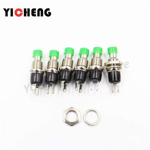 Planet Gates 200001056 green / PBS-110 NO 6pcs Small Round Button PBS-110/NO PBS-111/NC 2 Foot Self-resetting No Lock Switch Button Switch 7MM Miniature Color Mixing