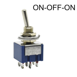 Planet Gates 200001056 ON-OFF-ON 6pin 2PCS 6mm Switches Miniature Toggle Switch Single Pole Double Throw Mini Waterproof Cap Smart Micro Switch Electronic Gadgets 6A