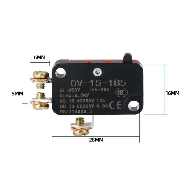 Planet Gates 200001056 OV-15-1B5 / 5Pcs Micro Limit Switch Momentary OV-15-1C25 OV-151-1C25 OV-152-1C25 OV-153-1C25 OV-154-1C25 OV-155-1C25 OV-156-1C25 OV-15-1B5