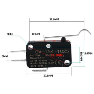 Planet Gates 200001056 OV-154-1C25 / 5Pcs Micro Limit Switch Momentary OV-15-1C25 OV-151-1C25 OV-152-1C25 OV-153-1C25 OV-154-1C25 OV-155-1C25 OV-156-1C25 OV-15-1B5
