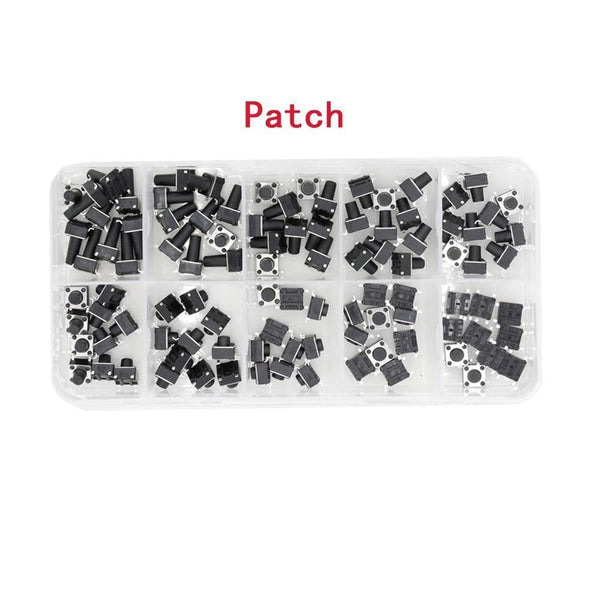 Planet Gates 200001056 Patch 100 PCS Box Of Tact Switch 4-legged Vertical / Patch 6*6*4.1/4.3/5/6/6.5/7.5/8/9.3/10.5/12mm Micro Push Button Switch Key Switch