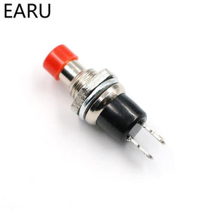 Planet Gates 200001056 Red 10Pcs Mini Micro DIY 7mm Thread 2 Pins Momentary Push Button Switch Red Black White Blue Yellow Green Lockless Self-rest ON/OFF