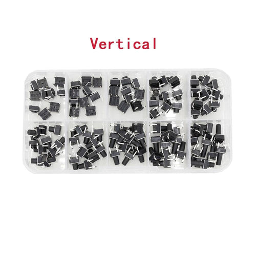 Planet Gates 200001056 Vertical 100 PCS Box Of Tact Switch 4-legged Vertical / Patch 6*6*4.1/4.3/5/6/6.5/7.5/8/9.3/10.5/12mm Micro Push Button Switch Key Switch