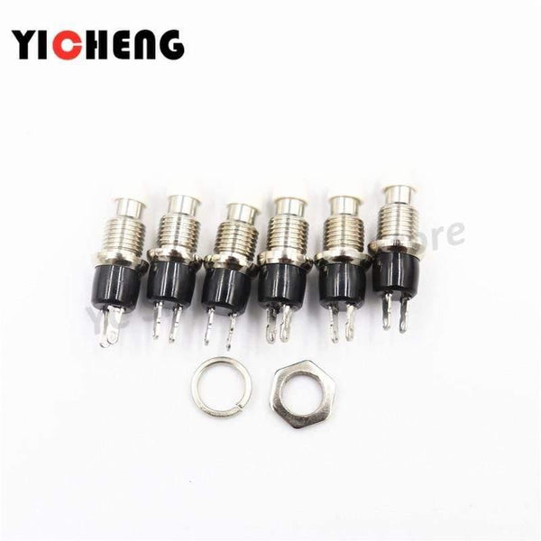 Planet Gates 200001056 white / PBS-110 NO 6pcs Small Round Button PBS-110/NO PBS-111/NC 2 Foot Self-resetting No Lock Switch Button Switch 7MM Miniature Color Mixing