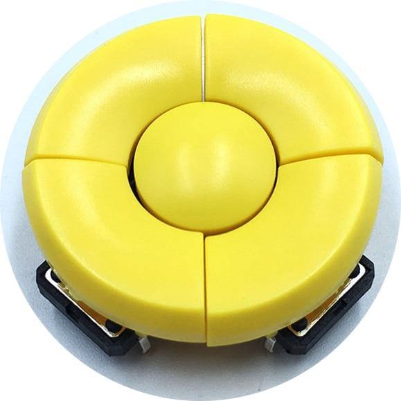 Planet Gates 200001056 Yellow 5pcs/1set A14 Cap 5 Way Direction Combination Switch B3F-4055 With Arrow OK Button 12*12*7.3 Micro Tactile Tact Taster Schalter