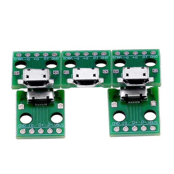 Planet Gates 200001565 10PCS MICRO USB To DIP Adapter 5pin Female Connector B Type PCB Converter Breadboard  Switch Board SMT Mother Seat (10PCS-200004889 10PCS-202408827)