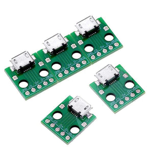 Planet Gates 200001565 10PCS MICRO USB To DIP Adapter 5pin Female Connector B Type PCB Converter Breadboard  Switch Board SMT Mother Seat (10PCS-200004889 10PCS-202408827)