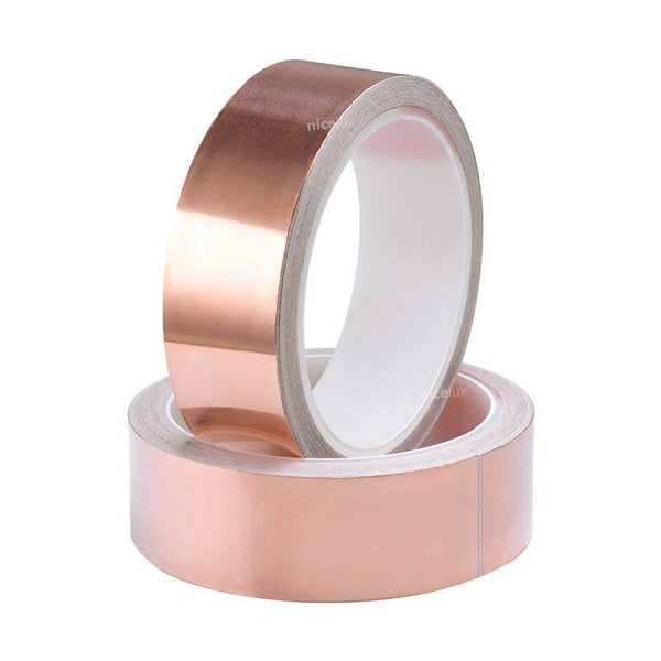 Planet Gates 200001762 10meter Adhesive Conductive Copper Foil Tape 8/20/30/50mm Shield Eliminate EMI Anti-static Single-sided Repair Tape Thick0.06mm