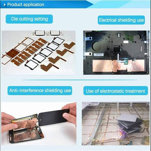 Planet Gates 200001762 10meter Adhesive Conductive Copper Foil Tape 8/20/30/50mm Shield Eliminate EMI Anti-static Single-sided Repair Tape Thick0.06mm