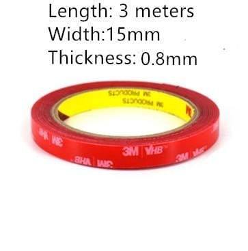 Planet Gates 200001762 15mm / 3M / 0.8mm 3M VHB Acrylic Adhesive Double-sided FoamTape Strong Adhese Pad IP68 Waterproof High-quality Reuse Home Car Office Decor AA8809