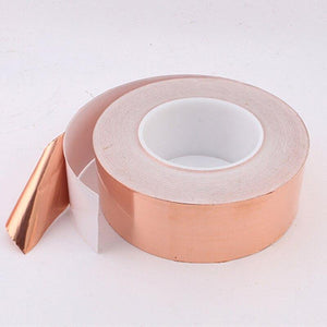 Planet Gates 200001762 20 Meters 5/6/8/10/15/20/30/40/50mm Single Conductive Adhesive Copper Foil Tape EMI Shielding Heat Resist For Electric Guita