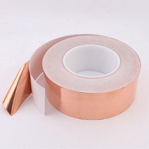 Planet Gates 200001762 20 Meters 5/6/8/10/15/20/30/40/50mm Single Conductive Adhesive Copper Foil Tape EMI Shielding Heat Resist For Electric Guita