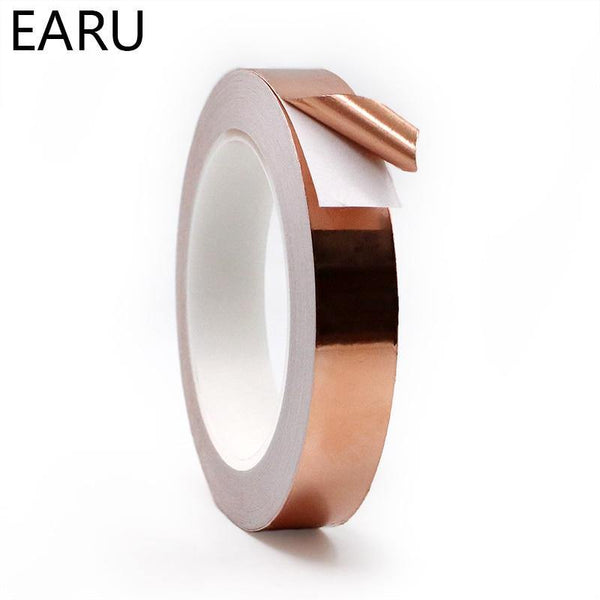 Planet Gates 200001762 20 Meters Single Side Conductive Copper Foil Tape Strip Adhesive EMI Shielding Heat Resist Tape 2mm 3mm 4mm 5mm 6mm 8mm 10mm