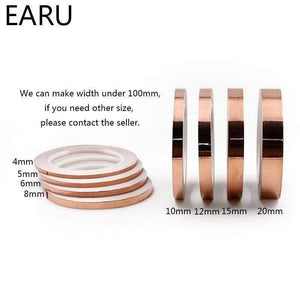 Planet Gates 200001762 20 Meters Single Side Conductive Copper Foil Tape Strip Adhesive EMI Shielding Heat Resist Tape 2mm 3mm 4mm 5mm 6mm 8mm 10mm