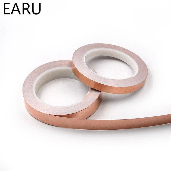 Planet Gates 200001762 20 Meters Single Side Conductive Copper Foil Tape Strip Adhesive EMI Shielding Heat Resist Tape 2mm 3mm 4mm 5mm 6mm 8mm 10mm