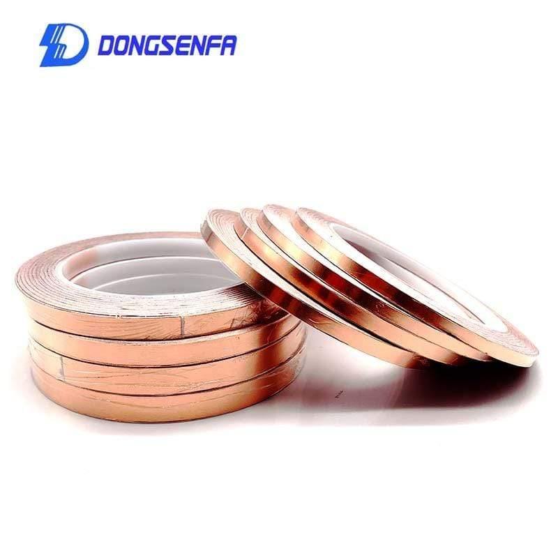 Planet Gates 200001762 20 Meters Single Side Conductive Copper Foil Tape Strip Adhesive EMI Shielding Heat Resist Tape 5mm 6mm 8mm 10mm