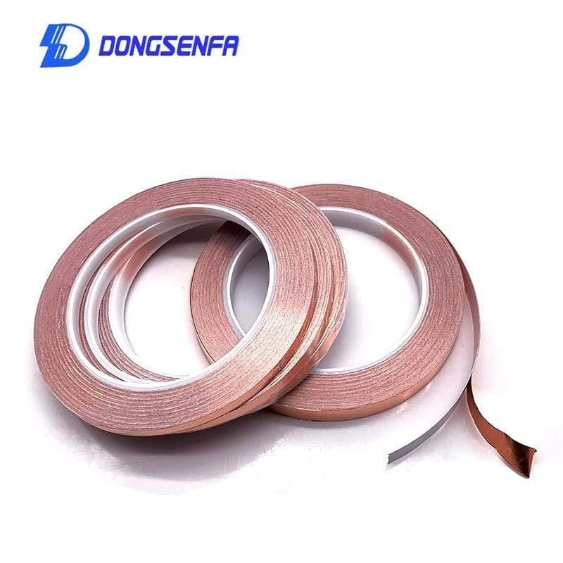 Planet Gates 200001762 20 Meters Single Side Conductive Copper Foil Tape Strip Adhesive EMI Shielding Heat Resist Tape 5mm 6mm 8mm 10mm