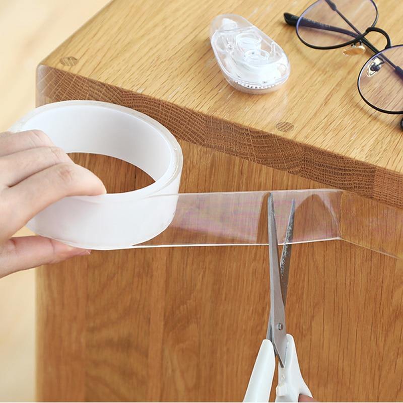 Planet Gates 200001762 3M/5M Nano Magic Tape Double Sided Transparent NoTrace Reusable Waterproof Adhesive Tape Sticker Cleanable Home Garden Gekkotape