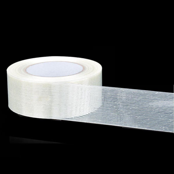 Planet Gates 200001762 50M Strong Glass Fiber Tape Transparent Striped Single Side Adhesive Fiberglass Tape Industrial Strapping Packaging Fixed Seal
