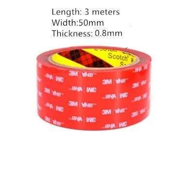 Planet Gates 200001762 50mm / 3M / 0.8mm 3M VHB Acrylic Adhesive Double-sided FoamTape Strong Adhese Pad IP68 Waterproof High-quality Reuse Home Car Office Decor AA8809