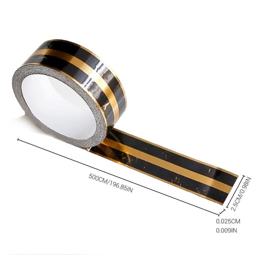 Planet Gates 200001762 A 5M Black Gold Self Adhesive Tile Sticker Waterproof Wall Gap Sealing Tape Strip Floor Tile Beauty Seam Sticker Home Decoration