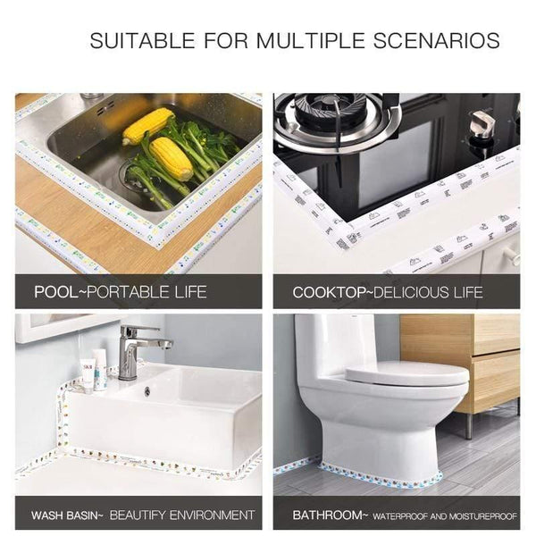 Planet Gates 200001762 Kitchen Sink Waterproof Sticker Anti-mold Waterproof Tape Bathroom Countertop Toilet Gap Self-adhesive Seam Stickers