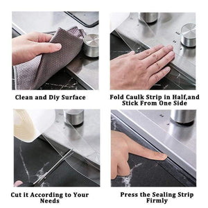 Planet Gates 200001762 Kitchen Sink Waterproof Sticker Transparent Anti-mold Bathroom Sealing Tape Stove Gap Self Adhesive Sticker Countertop Gap Strip