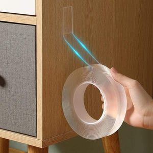 Planet Gates 200001762 Nano Magic Tape Double Sided Tape Transparent NoTrace Reusable Waterproof Two Sides Tape Adhesive Strong Tape Cleanable Home