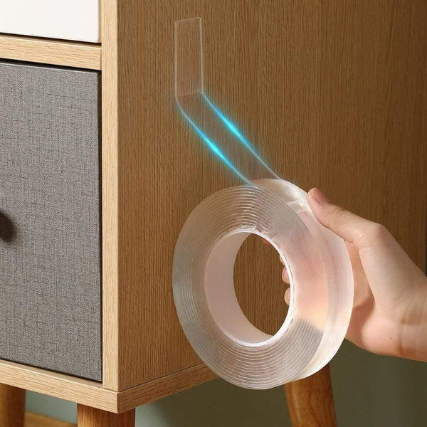 Planet Gates 200001762 Nano Magic Tape Double Sided Tape Transparent NoTrace Reusable Waterproof Two Sides Tape Adhesive Strong Tape Cleanable Home
