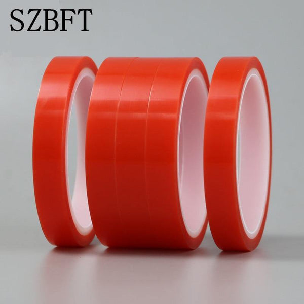 Planet Gates 200001762 SZBFT 2rolls 1mm~5mm*5M Strong Pet Adhesive PET Red Film Clear Double Sided Tape No Trace For Phone LCD Screen