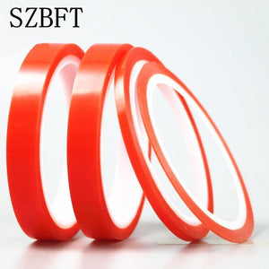 Planet Gates 200001762 SZBFT 2rolls 1mm~5mm*5M Strong Pet Adhesive PET Red Film Clear Double Sided Tape No Trace For Phone LCD Screen