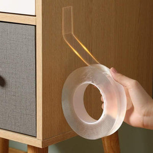 Planet Gates 200001762 Translucent / 30mm / 1M, 1.0mm Nano Magic Tape Double Sided Tape Transparent NoTrace Reusable Waterproof Two Sides Tape Adhesive Strong Tape Cleanable Home