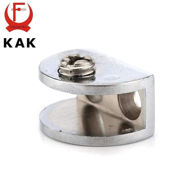 Planet Gates 200001782 Half Round Glass Clamps Plane Zinc Alloy Shelves Support Two Hole Corner Brackets Clips For 8mm Thick Furniture Hardware