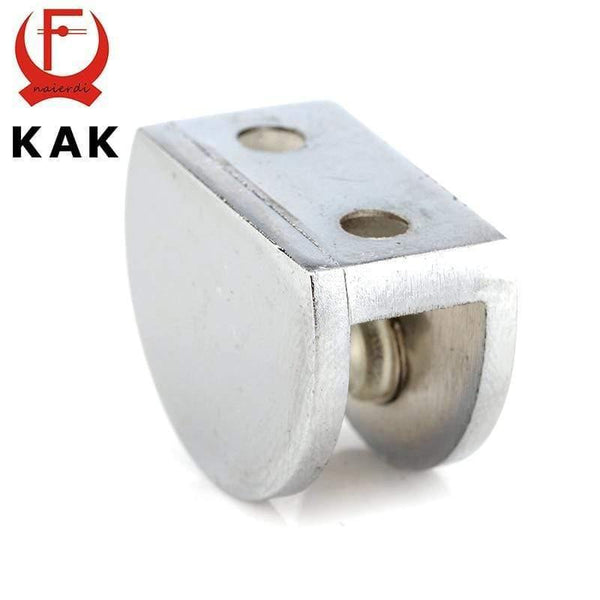 Planet Gates 200001782 Half Round Glass Clamps Plane Zinc Alloy Shelves Support Two Hole Corner Brackets Clips For 8mm Thick Furniture Hardware