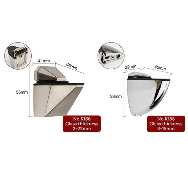 Planet Gates 200001782 Zinc Alloy Adjustable Glass Shelf Holder Glass Clamps Shelf Support Bracket Chrome Alloy Shelf Holder Glass Shelf Bracket