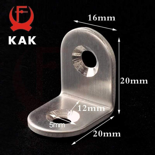 Planet Gates 200001783 10PCS KAK 20x20x16mm Practical Stainless Steel Corner Brackets Joint Fastening Right Angle Thickened Brackets For Furniture Home