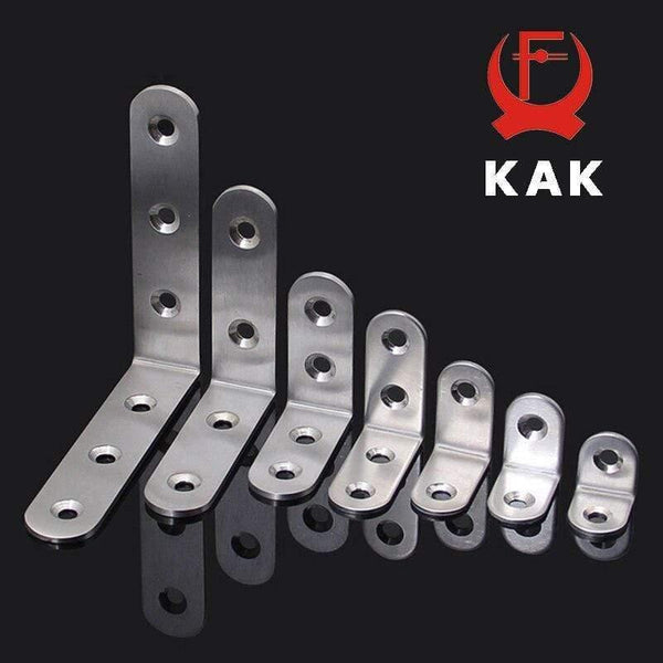 Planet Gates 200001783 10PCS KAK 20x20x16mm Practical Stainless Steel Corner Brackets Joint Fastening Right Angle Thickened Brackets For Furniture Home
