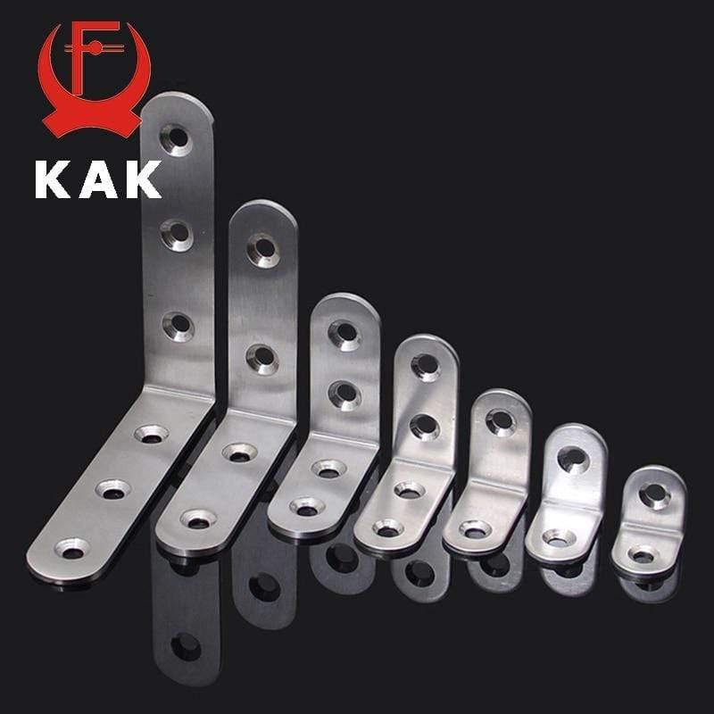 Planet Gates 200001783 10PCS Stainless Steel Angle Corner Brackets Fasteners Protector Seven Size Corner Stand Supporting Furniture Hardware