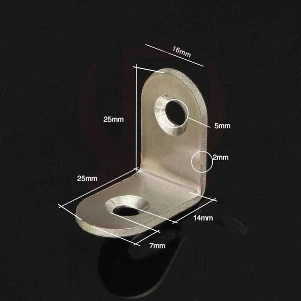 Planet Gates 200001783 25x25x16mm 10PCS Stainless Steel Angle Corner Brackets Fasteners Protector Seven Size Corner Stand Supporting Furniture Hardware