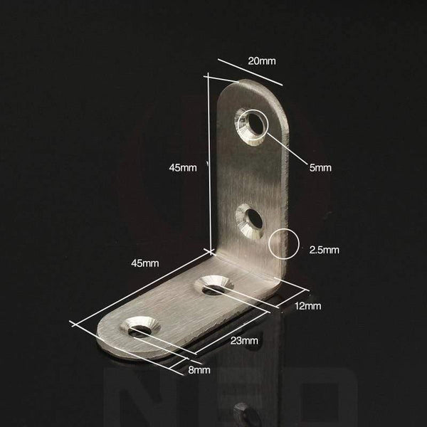 Planet Gates 200001783 45x45x20mm 10PCS Stainless Steel Angle Corner Brackets Fasteners Protector Seven Size Corner Stand Supporting Furniture Hardware