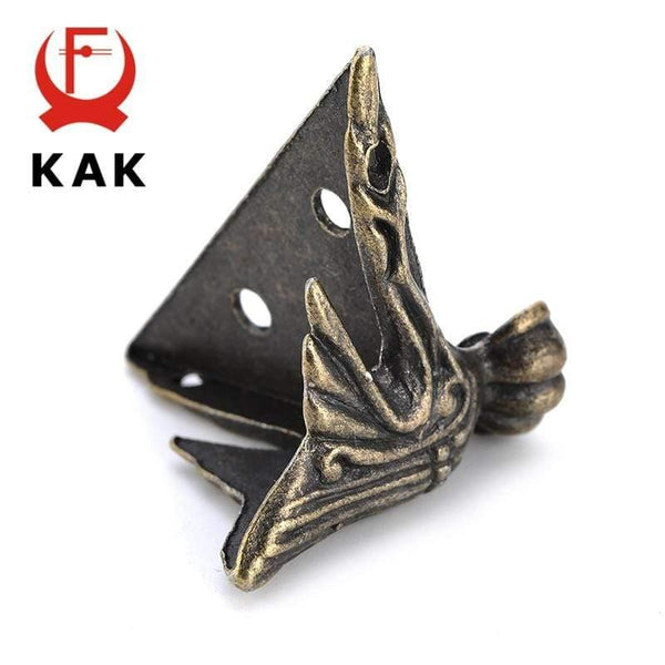 Planet Gates 200001783 4PCS KAK 40x30mm Antique Wood Box Feet Leg Corner Protector Triangle Rattan Carved Decorative Bracket For Furniture Hardware