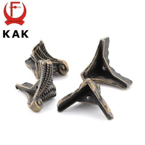 Planet Gates 200001783 4PCS KAK Antique Corner Protector Bronze Jewelry Chest Box Wooden Case Decorative Feet Leg Metal Corner Bracket Hardware