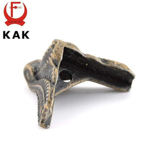 Planet Gates 200001783 4PCS KAK Antique Corner Protector Bronze Jewelry Chest Box Wooden Case Decorative Feet Leg Metal Corner Bracket Hardware