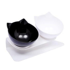 Planet Gates 200003694 black and white Non-Slip Cat  Bowl Single & Double Bowl With Raised Stand Pet Food Bowls For Protection Cervical  Supprot Dropshipping