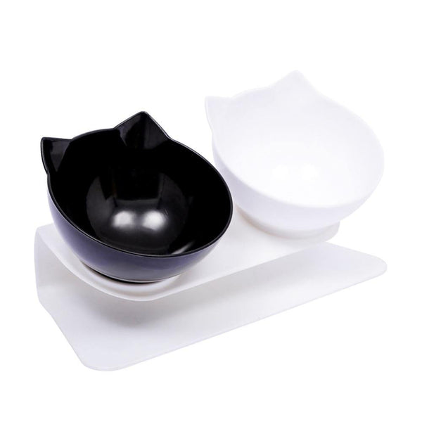 Planet Gates 200003694 black and white Non-Slip Cat  Bowl Single & Double Bowl With Raised Stand Pet Food Bowls For Protection Cervical  Supprot Dropshipping