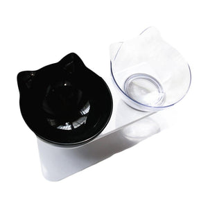 Planet Gates 200003694 black transparent Non-Slip Cat  Bowl Single & Double Bowl With Raised Stand Pet Food Bowls For Protection Cervical  Supprot Dropshipping